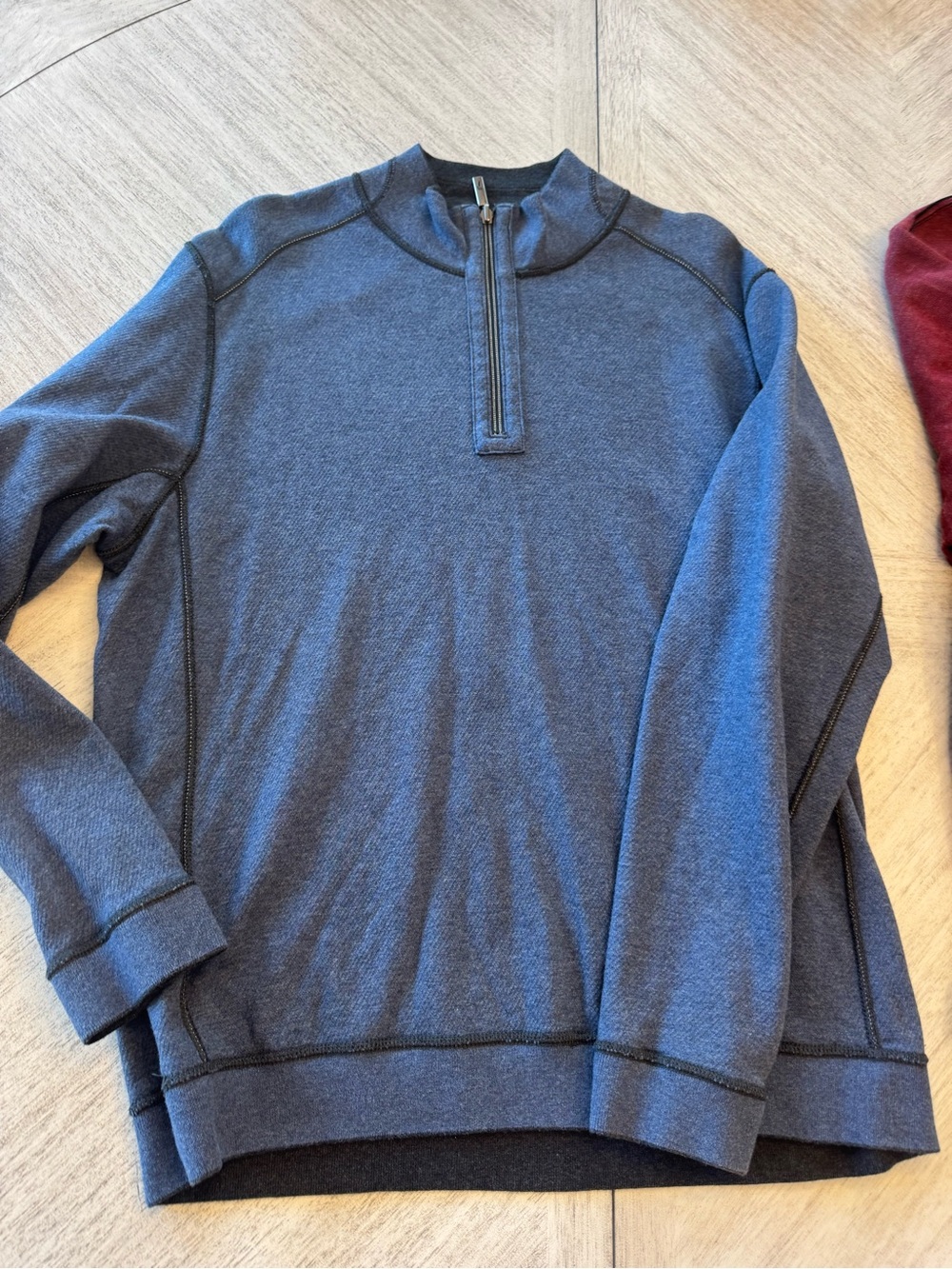 Tommy Bahama Men's Half-Zip Pullover Sweater - Navy and burgundy